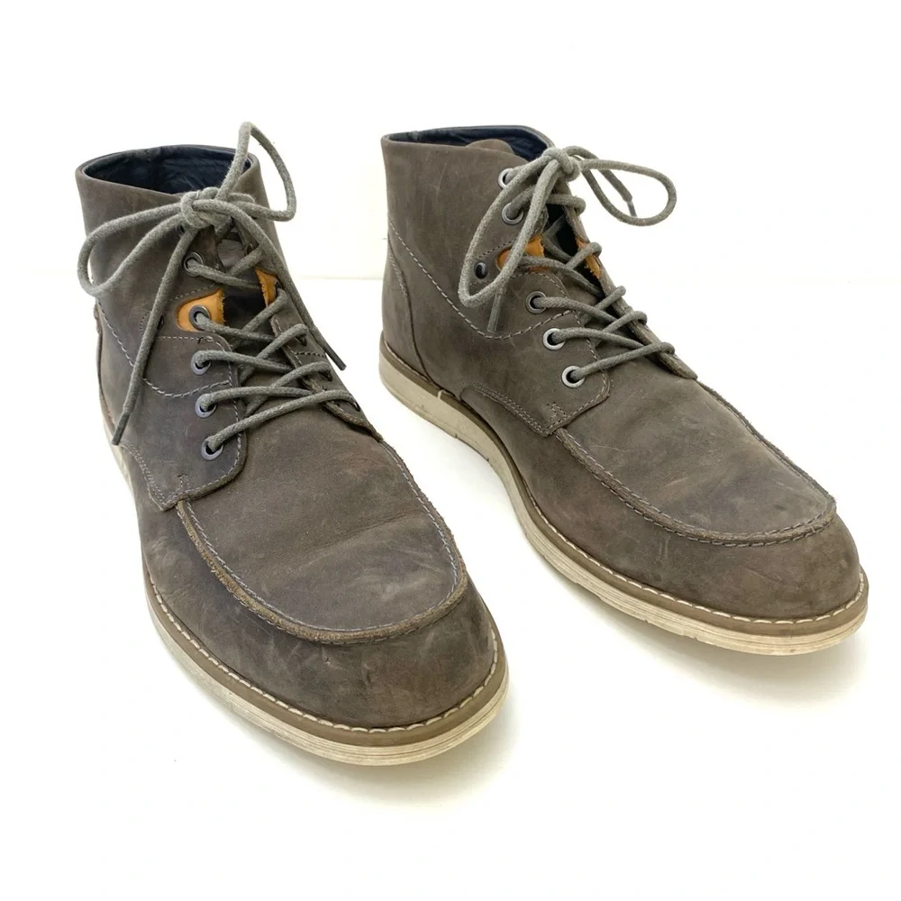 Varese Men’s Grey Sydney Lace-Up Leather Dessert Style Chukka Boot